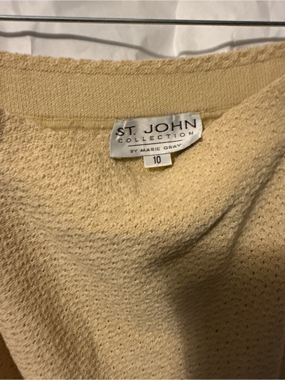 St. John Collection Cream Knit Crewneck Sweater